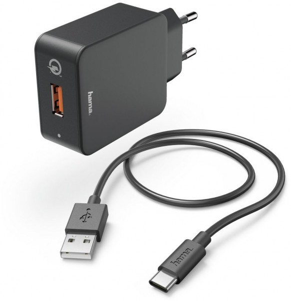 USB-C-Ladeset QC 3.0 schwarz