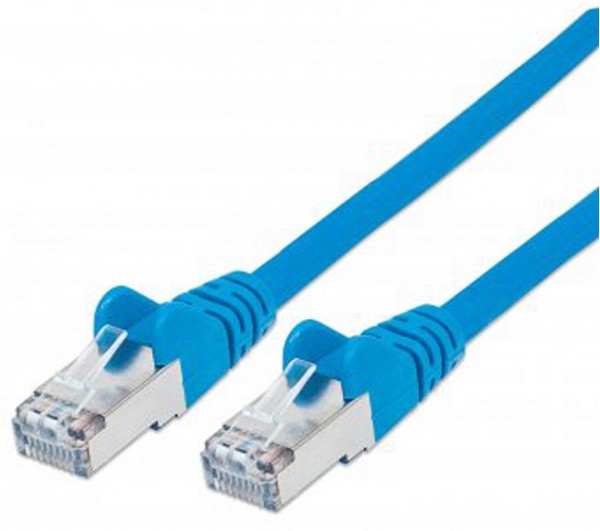 Patchkabel mit Cat7-Rohkabel S/FTP blau (0,5m)
