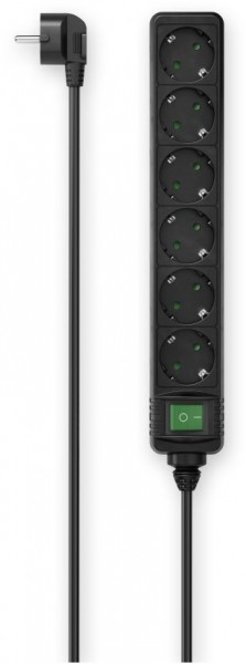 Steckdosenleiste 6-fach (3m) schwarz
