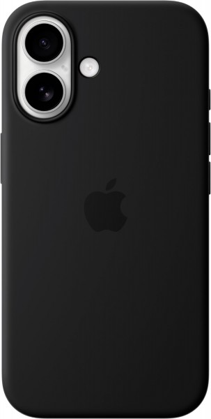 Silikon Case mit MagSafe für iPhone 16 schwarz