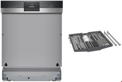SN53HS7VBE Teilintegrierter Einbau-Geschirrspüler 60 cm bestehend aus SN53HS17BE + SZ36DX02 gebürsteter Stahl