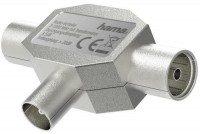 Antennen-Verteiler Koax-Stecker>2 Koax-Kupplungen silber