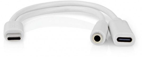 CCGB64922WT01 USB Type-C Adapter USB-C > USB-C Bu./3,5mm Klinke weiß