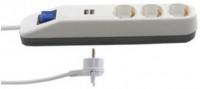 ICE 3-Fach Leiste mit Schalter+USB weiß/grau