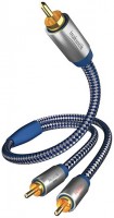 Premium Y-Subwooferkabel (2,0m) Cinchkabel blau/silber