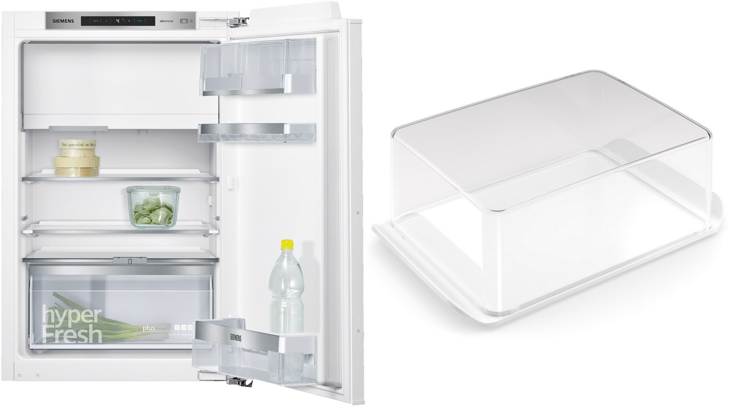 Siemens MK088KLD5N Einbau Kühlschrank mit Gefrierfach bestehend aus KI22LADD0 KSGGZM00 Butterdose weiß D  - Onlineshop EURONICS