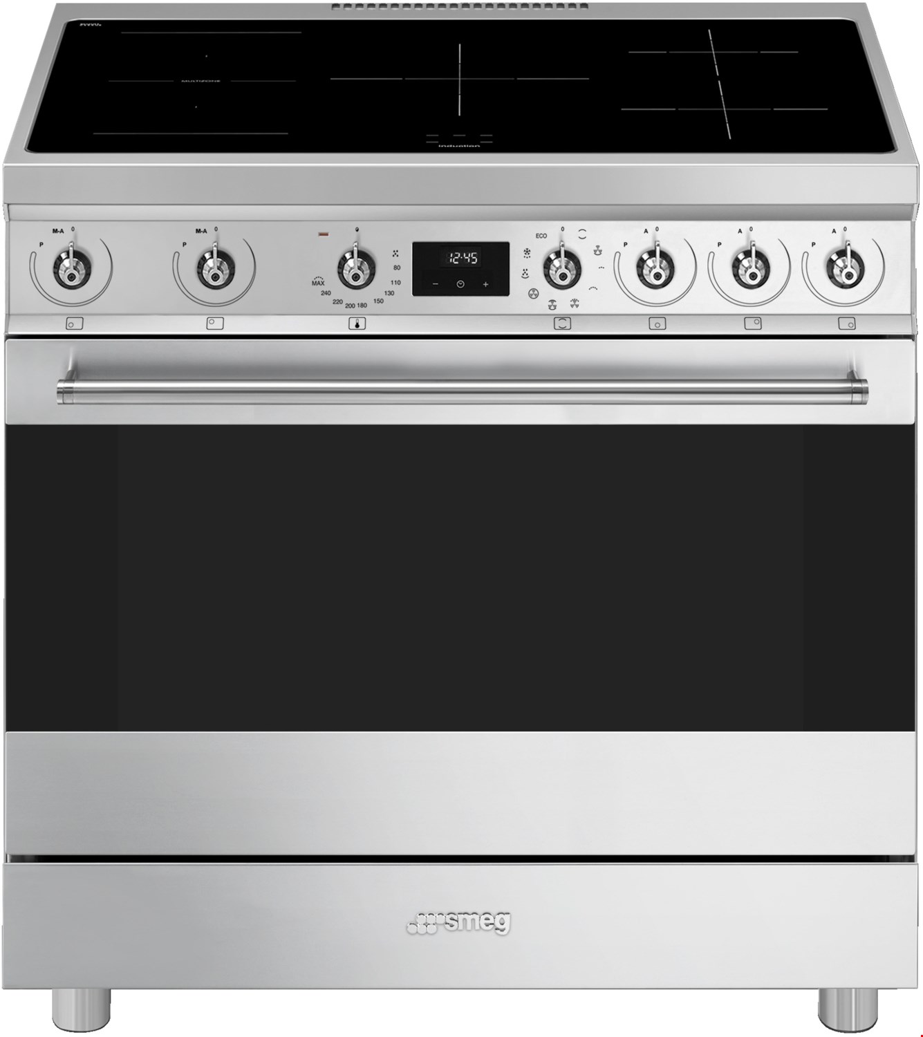 Image of C9IMX2 Stand-Elektroherd mit Induktionsfeld edelstahl, 115 l, 90 cm breit, A, Classici, 5 Kochzonen