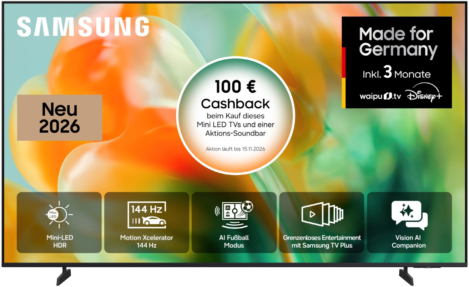 GU55M83HAU 138 cm (55") Mini LED Vision AI Smart TV, 4K Ultra HD, 100 Hz, DVB-T2/DVB-C/DVB-S2, Sprachsteuerung