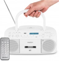 Life DRX-1 Plus (MD400003) Radio-Rekorder mit CD + Kassette weiss