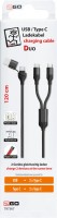 USB/C > 2x USB-C Duo Kabel (1,2m) schwarz