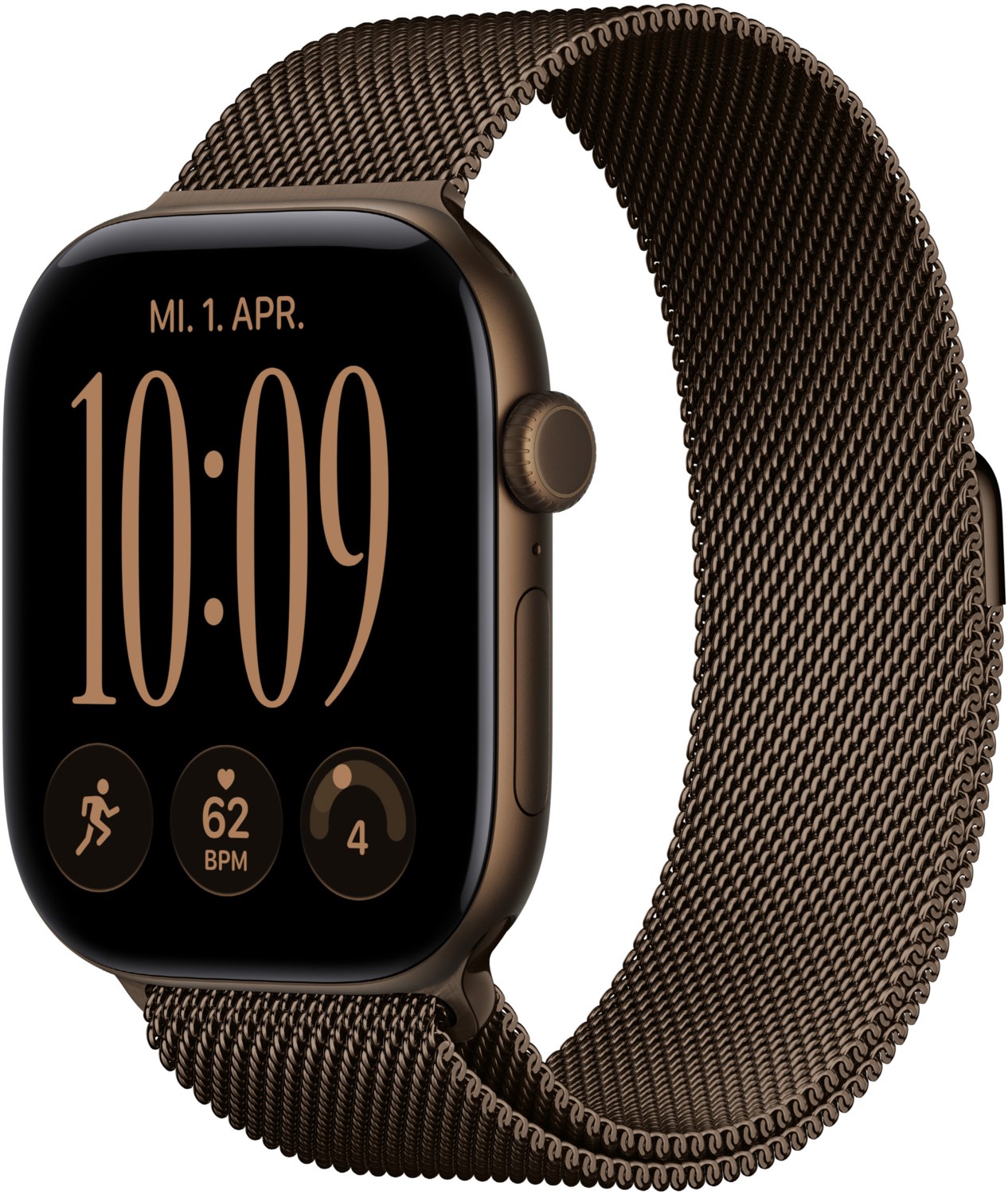 Apple Watch Series 12 (46mm) GPS+5G Smartwatch Alu mit Milanaise Armband S/M dunkelbronze/dunkelbronze