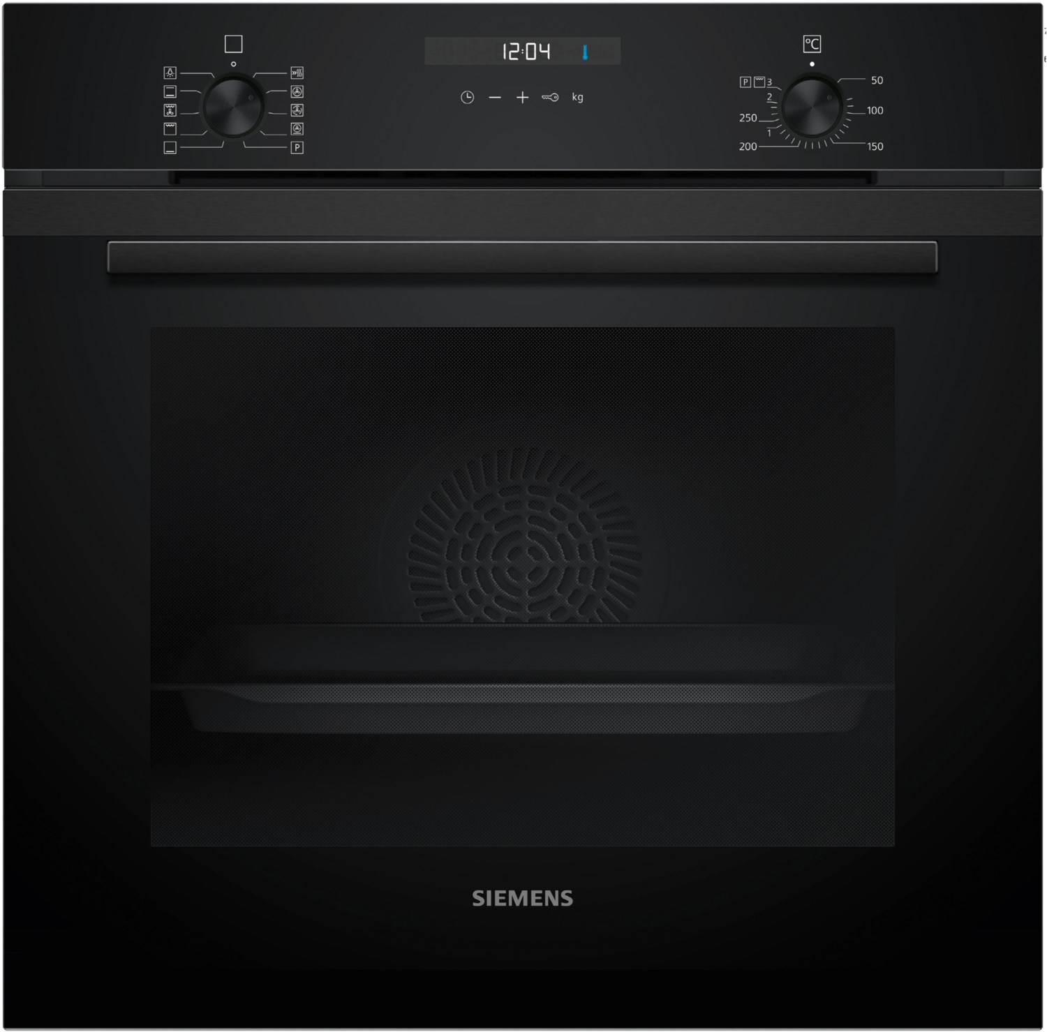 HE217GBB4 Einbau Elektro-Herd deep black inox, 71 l, Pizza-Stufe, schnelles Vorheizen, 59,4 cm breit, A+, schwarz, iQ500