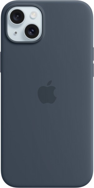 Silikon Case mit MagSafe für iPhone 15 Plus sturmblau