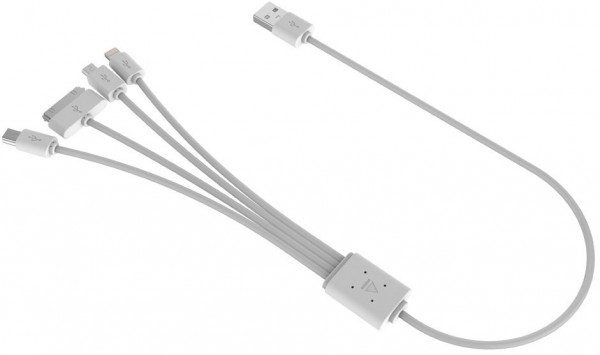 Octopus Multi-USB-Ladekabel (0,38m) 4-in-1 weiß