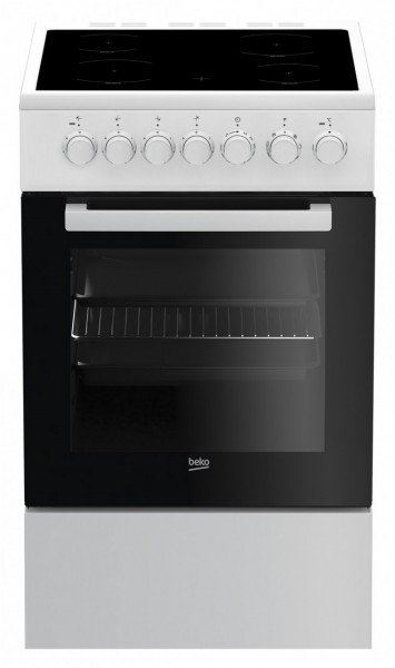 b100 FSM 57100 GW Elektroherd mit Glaskeramikfeld weiß, 55 l, 50 cm breit, A, 4 Kochzonen