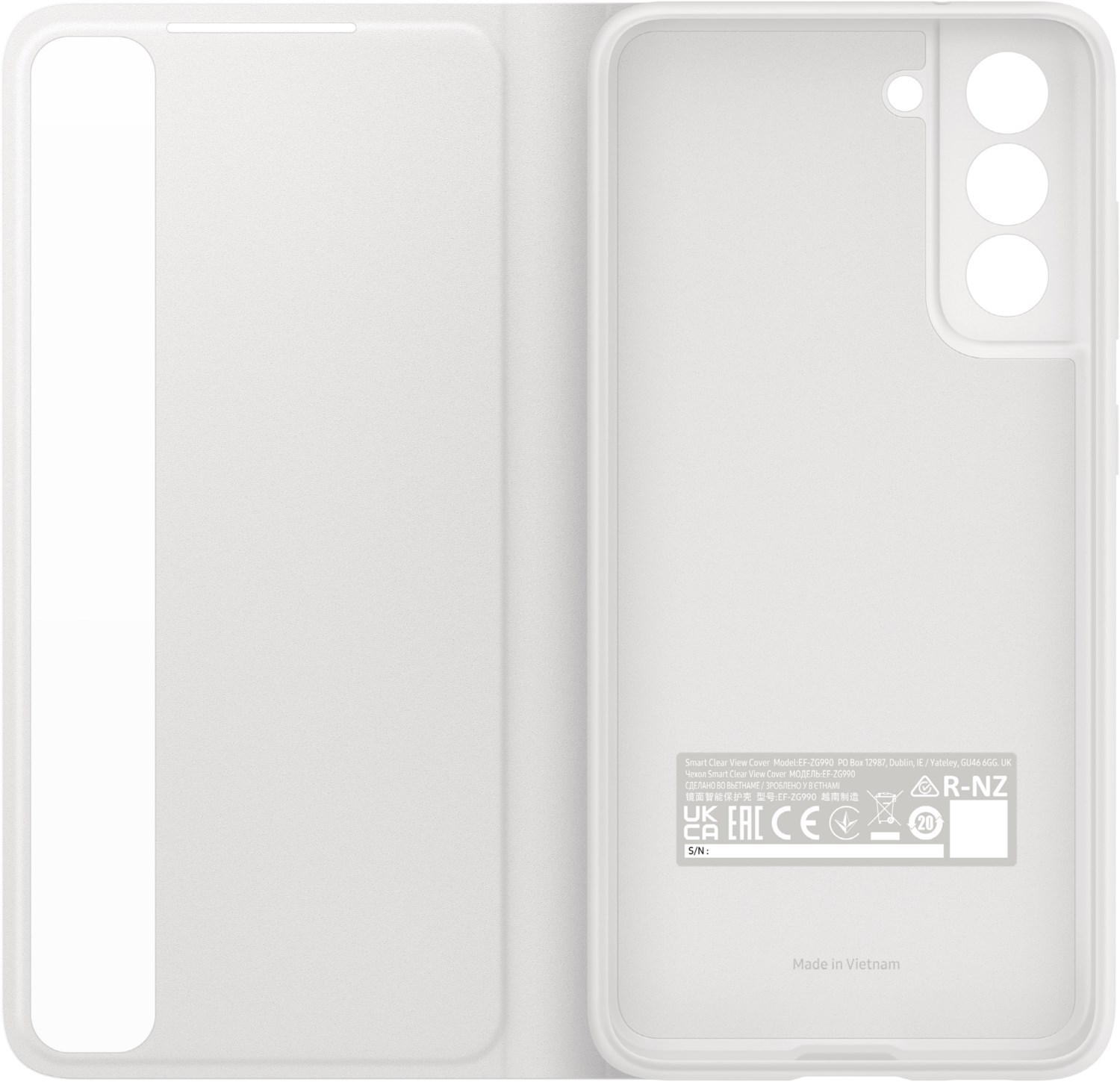 Clear View Cover für Galaxy S21 FE 5G weiß