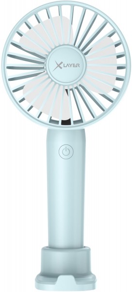 Handventilator mit Smartphonehalter blau