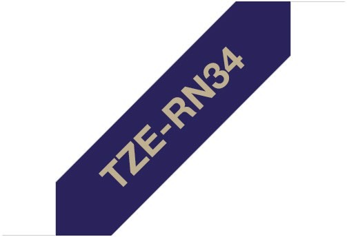 TZE-RN34 Textilband (12mm) marineblau/gold