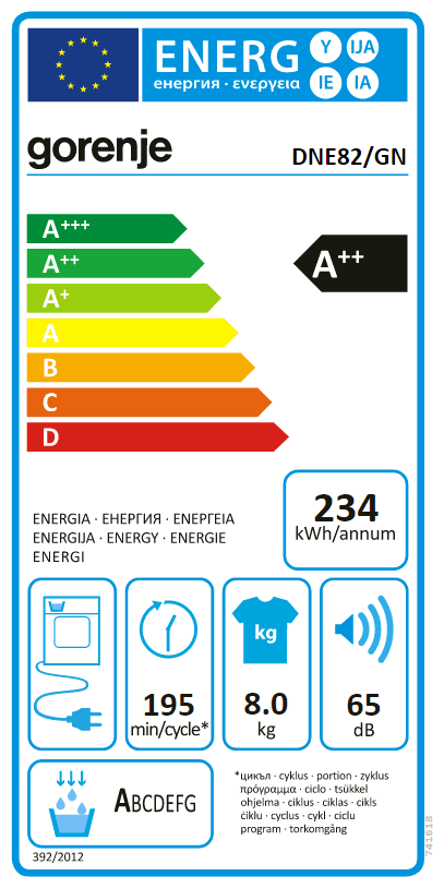 Gorenje DNE82/GN Wärmepumpentrockner weiß / A++ | EURONICS