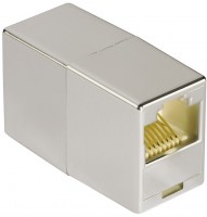 CAT 5-Adapter 2 x 8p8c(RJ 45)-Kupp. silber