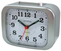 Geneva XL Quarzwecker silber