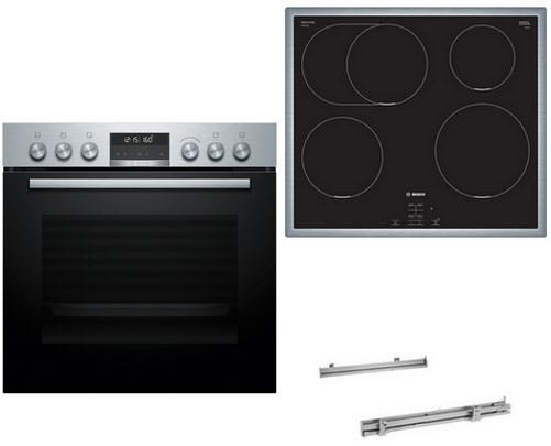 MKH63IP3S Herdset mit Induktionskochfeld bestehend aus HEG578BS4 + NIF645CB5E + HEZ638000 edelstahl/schwarz