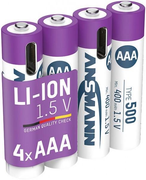 Li-Ionen Micro AAA (400mAh) 4er Akku