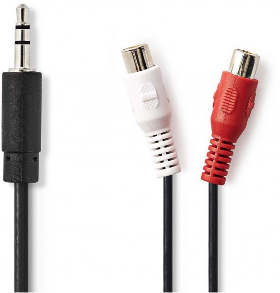 CAGP22250BK02 Klinkenkabel (0,2m) schwarz 3,5-mm-Stecker>2x Cinch-Buchse