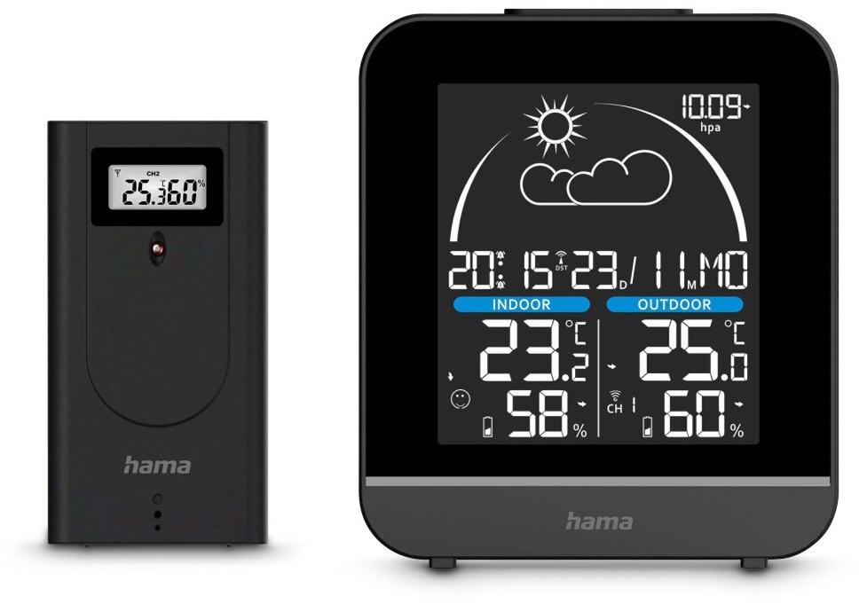 La Gomera Wetterstation mit Außensensor schwarz