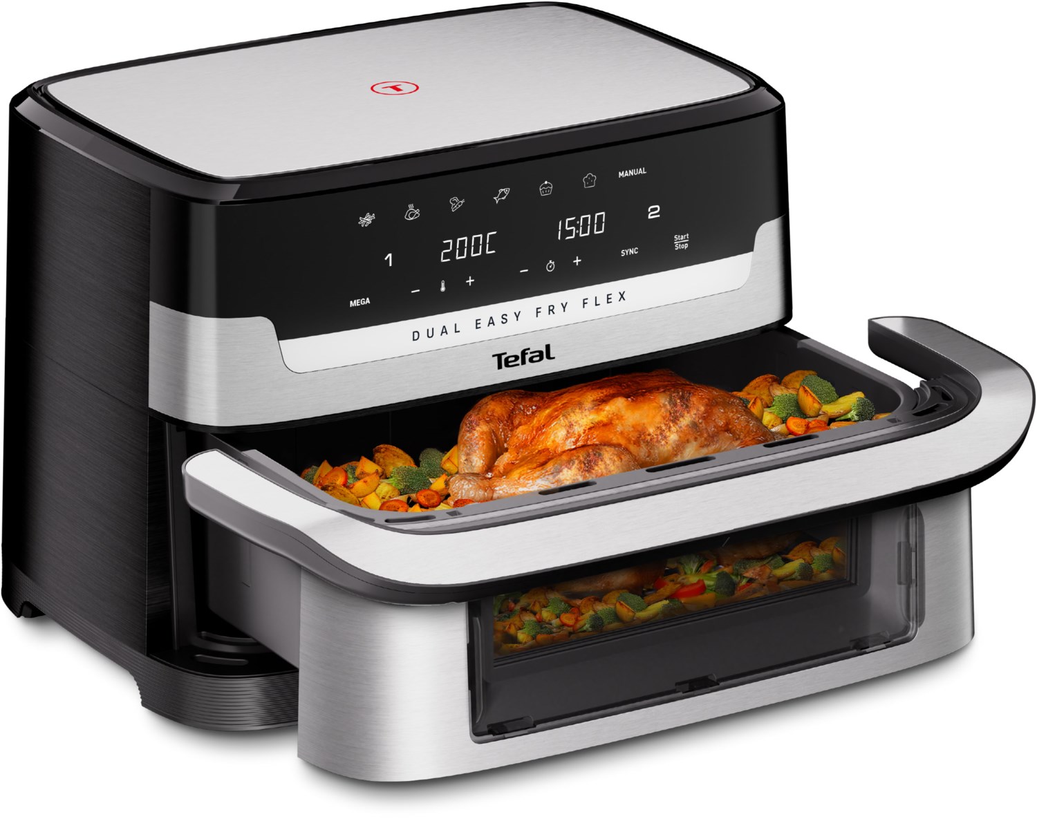 EY922D Easy Fry Flex Heißluft-Fritteuse edelstahl