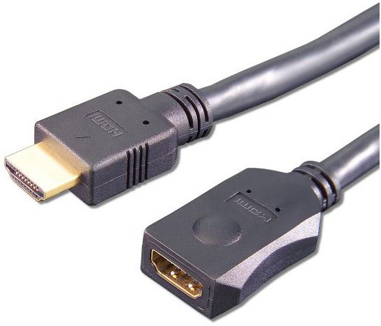 HDMV 402 HDMI-Verlängerung (2m) Stecker Typ-A > Buchse Typ-A schwarz