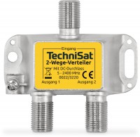 2-Wege Verteiler mit 2x DC-Durchlass silber