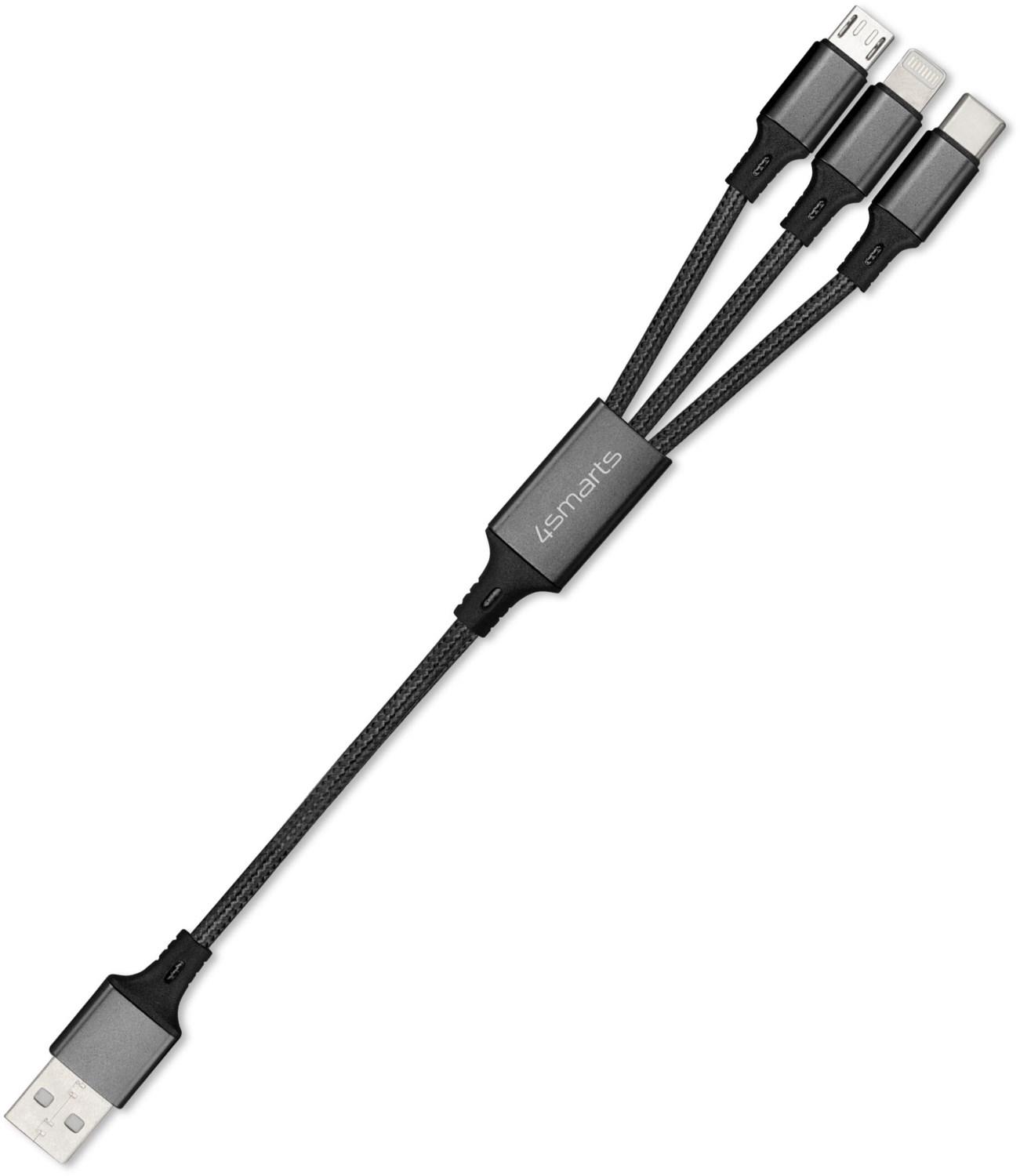 ForkCord 3in1 (0,2m) Lade-/Sync Kabel schwarz