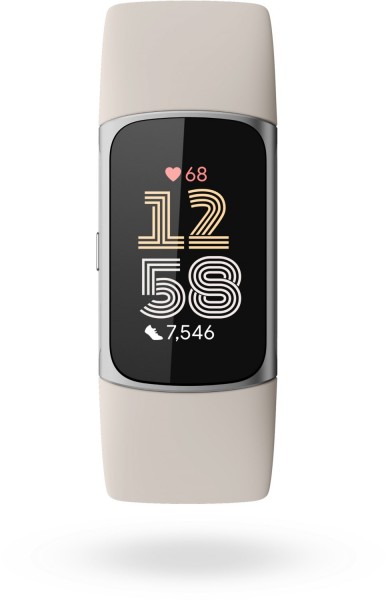 Charge 6 Activity Tracker porcelain band/silver aluminum case, Schlafüberwachung, 7 Tage Akkulaufzeit, Trainingsdatenerfassung, Schrittzähler