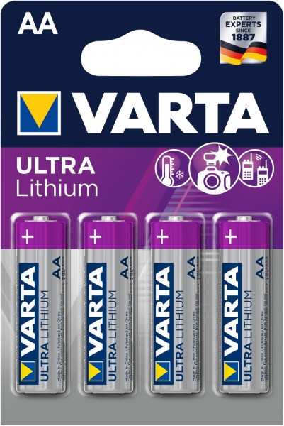 Lithium AA 4er Blister Batterie