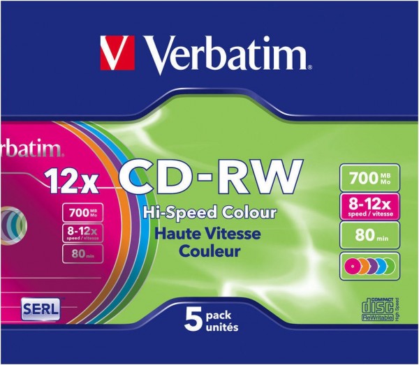 CD-RW 10x 700MB (5er Slim Case)