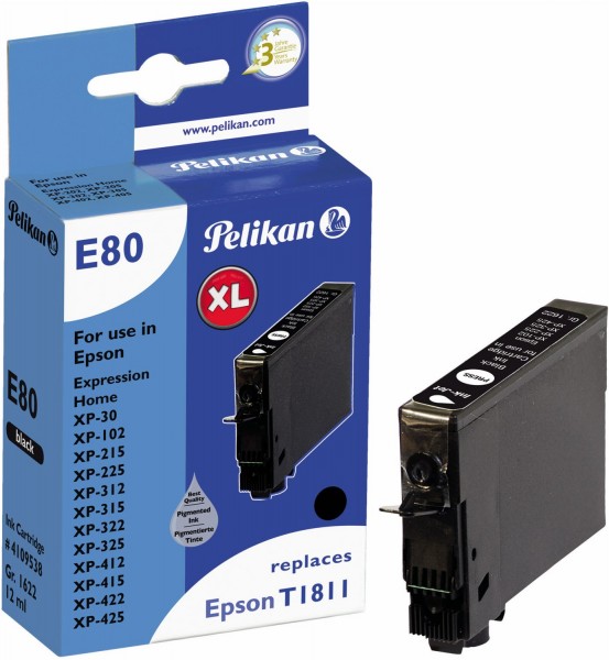 E80 Tintenpatrone ersetzt Epson T18114010 schwarz