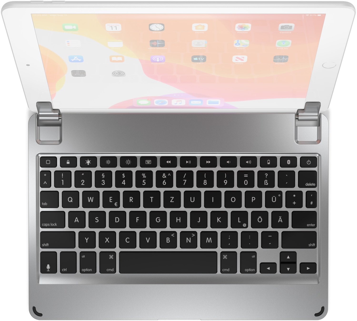 Bluetooth Tastatur für iPad 10,2 9. Gen. silber