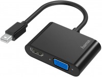 Video-Adapter 2in1 Mini-DP-St.VGA/HDMI-Buchse schwarz