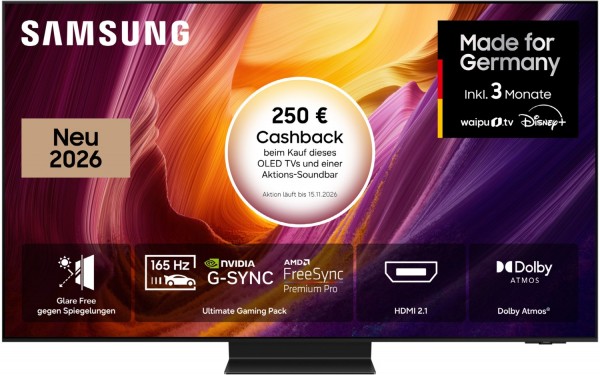 GQ55S95HFT 138 cm (55") OLED Vision AI Smart TV graphitschwarz, 4K Ultra HD, 120 Hz, Sprachsteuerung