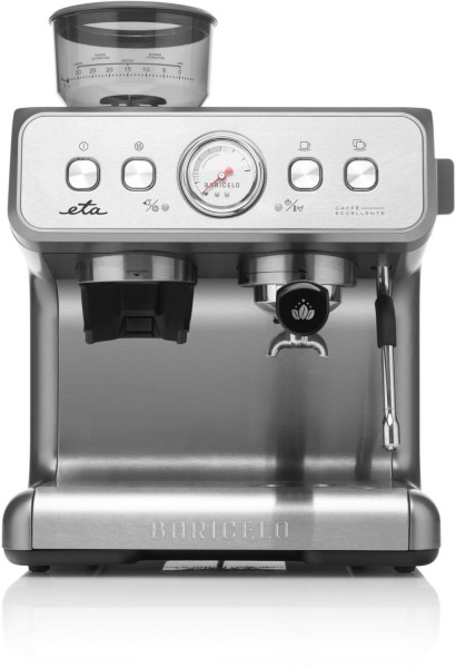 Baricelo Siebträgermaschine edelstahl, Milchbehälter, 15 bar, 2,8 l