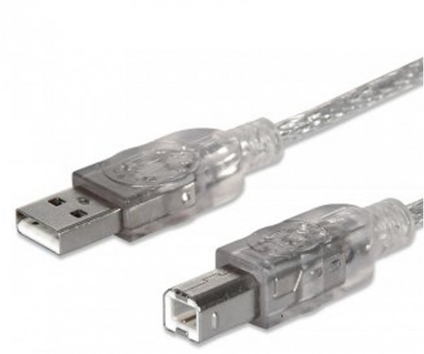 USB 2.0 St. > USB B St. (1,8m) silber