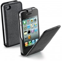 Klapptasche mit Magnet für iPhone 4 schwarz