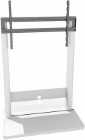Obliga rollbarer TV-Bodenständer mit 1 Zwischenboden silber/weiß