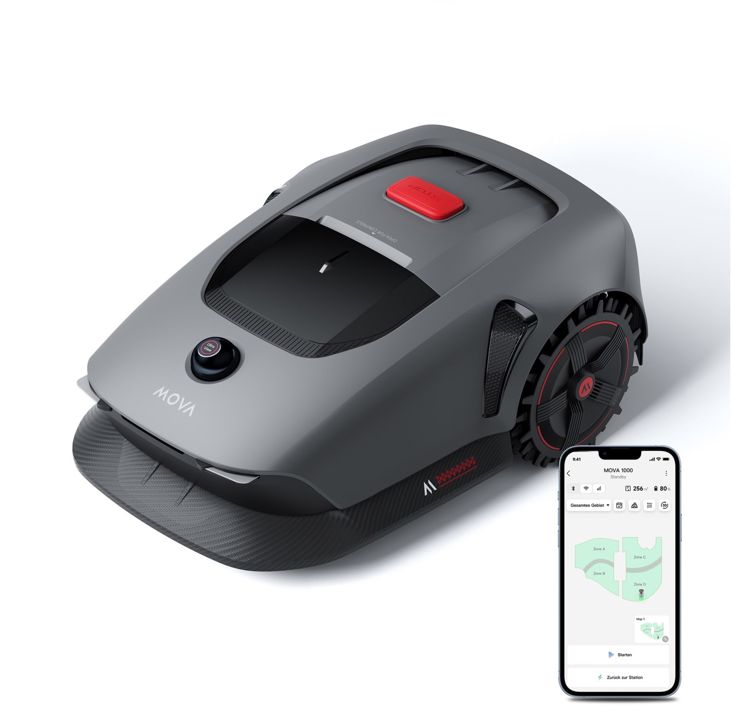 Mova 1000 Rasenmähroboter schwarz/grau