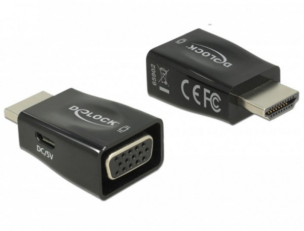 HDMI-A Stecker > VGA Buchse schwarz