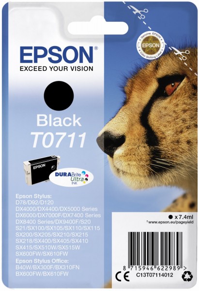 Singlepack T0711 DURABrite Ultra Tintenpatrone schwarz