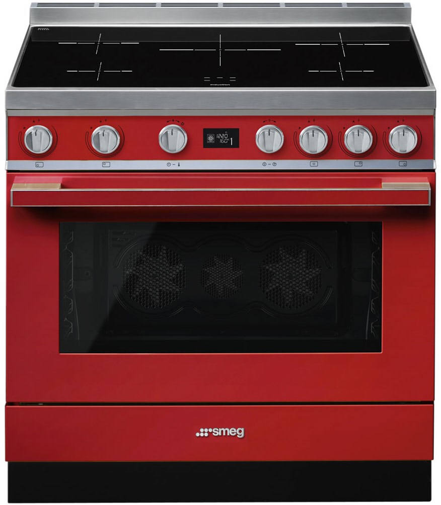 Smeg CPF9IPR Stand-Elektroherd mit Induktionsfeld rot