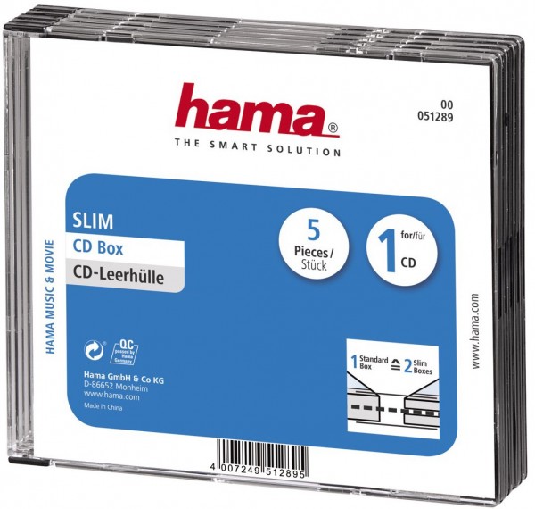 CD-Leerhülle SlimLine transparent/schwarz