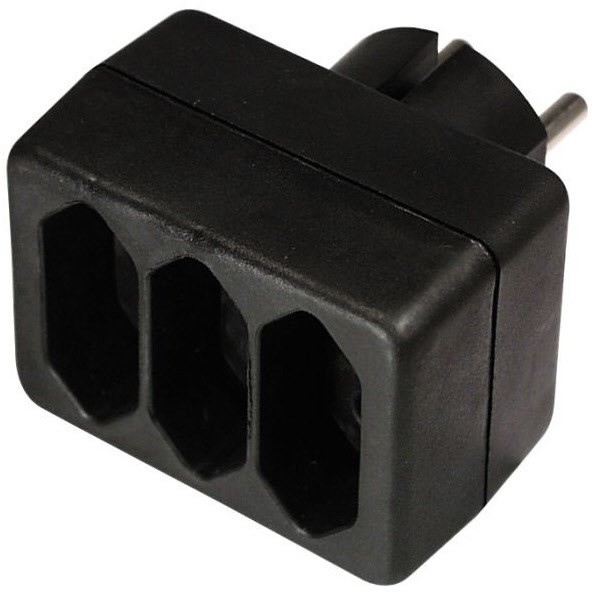 EDS 3 Steckdosenadapter schwarz